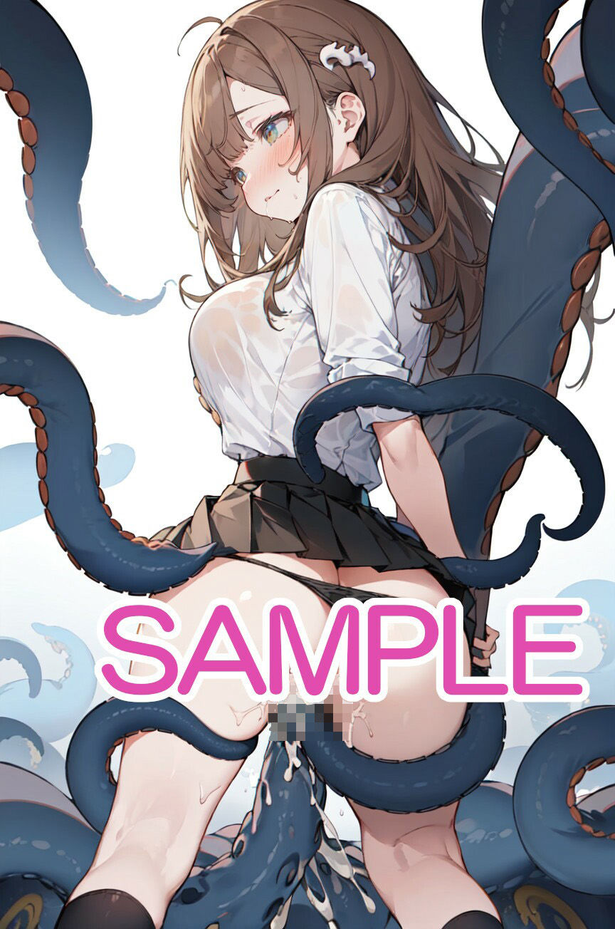 サンプル画像4:学生服な女の子と触手(へびの皮) [d_529760]