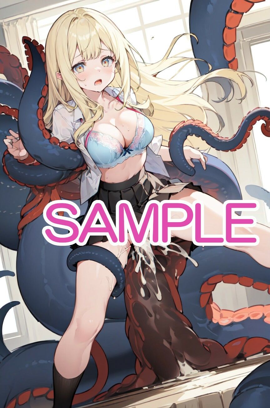 サンプル画像5:学生服な女の子と触手(へびの皮) [d_529760]