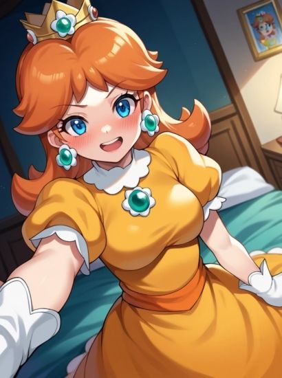 サンプル画像1:マリオのデイジー姫から送られてきた自撮り写真(自撮りサークル  イカスミ工房) [d_530557]