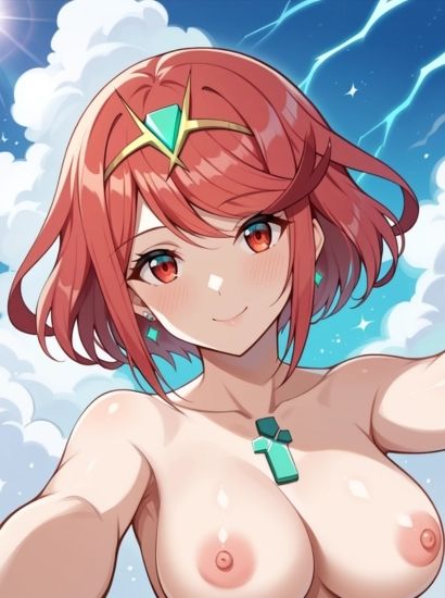 サンプル画像2:ゼノブレイド2のホムラから送られてきた自撮り写真(自撮りサークル  イカスミ工房) [d_530570]