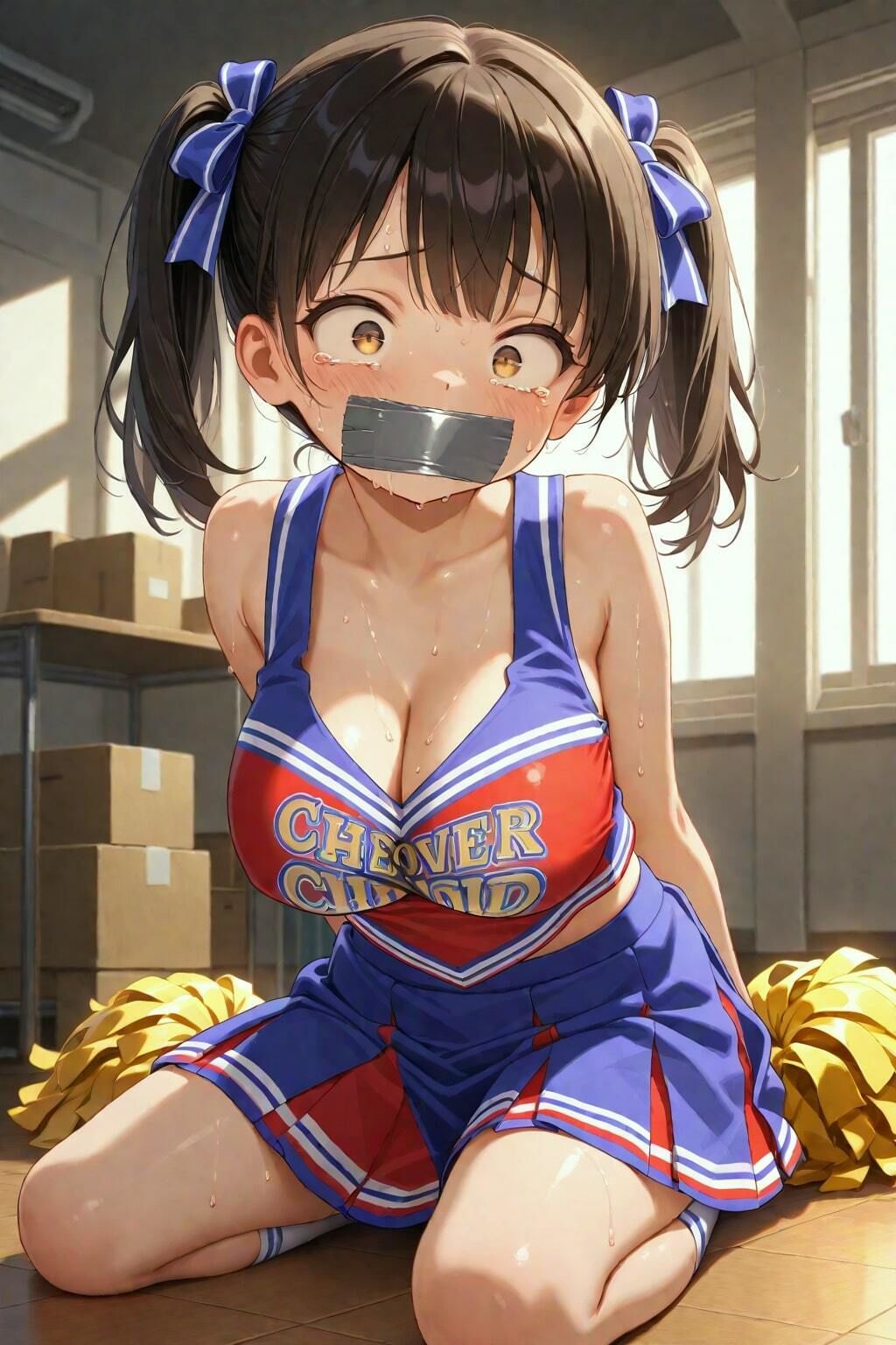 サンプル画像2:チア部の教え子とエチエチSEX(おっぱい丸見え) [d_530845]