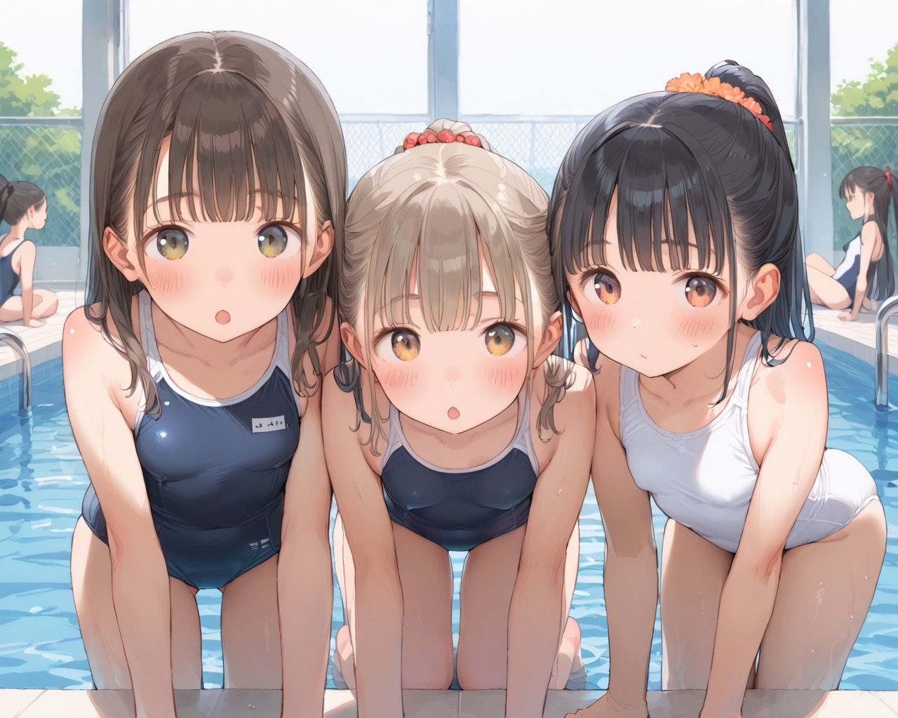 サンプル画像1:つるぺた水泳部員と生ハメ大乱交？？(むちふわドーナツ) [d_530851]