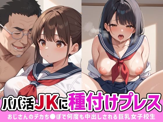 【エロ漫画】パパ活JKに種付けプレス おじさんのデカち●ぽで何度も中出しされる巨乳女子校生