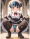 メイド服っぽいのを着たかわいい女の子がパンツをはいたままおしっこをおもらししている画像集1 画像1