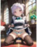 メイド服っぽいのを着たかわいい女の子がパンツをはいたままおしっこをおもらししている画像集2 画像8