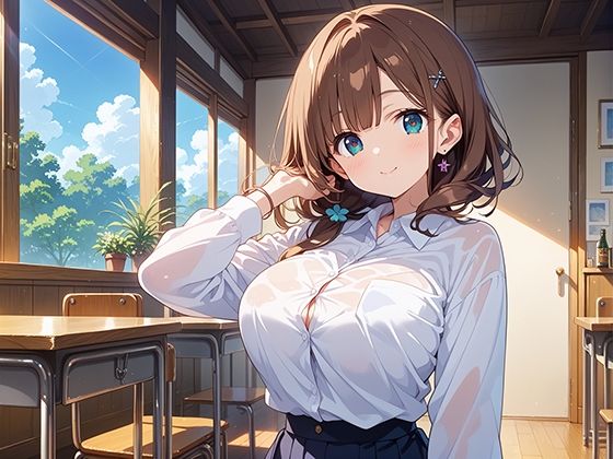 サンプル画像2:巨乳学園_ノーブラ爆乳バイト女子(マジカルきなこ) [d_531157]