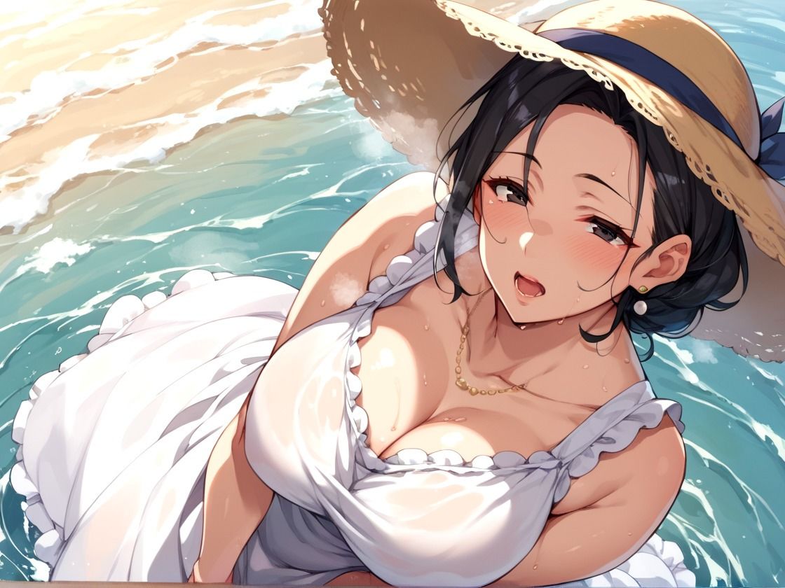 サンプル画像1:人妻の喘ぎと波の奏で 押し寄せる快楽と波打つ爆乳(あめふらし) [d_531362]