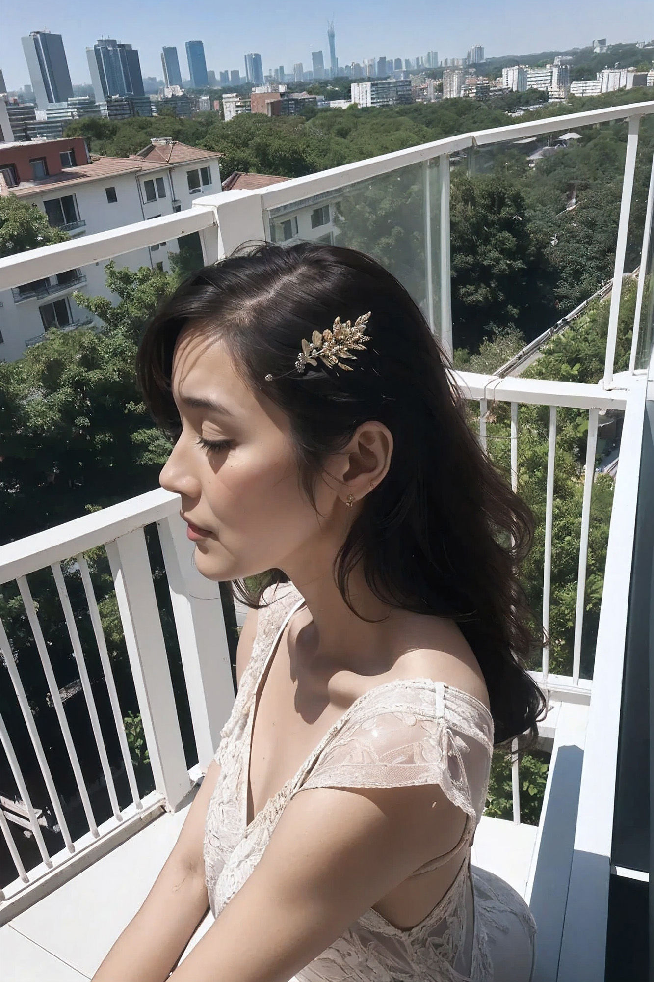 サンプル画像1:【AI】ベランダに立つ熟女(熟女コレクション) [d_531428]