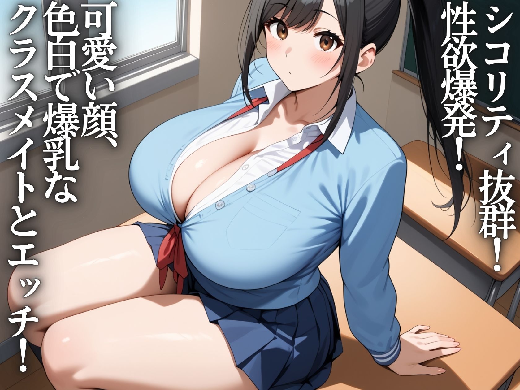 【エロ漫画】爆乳淫乱女子校生〜クラスメイトと種付けプレス〜1