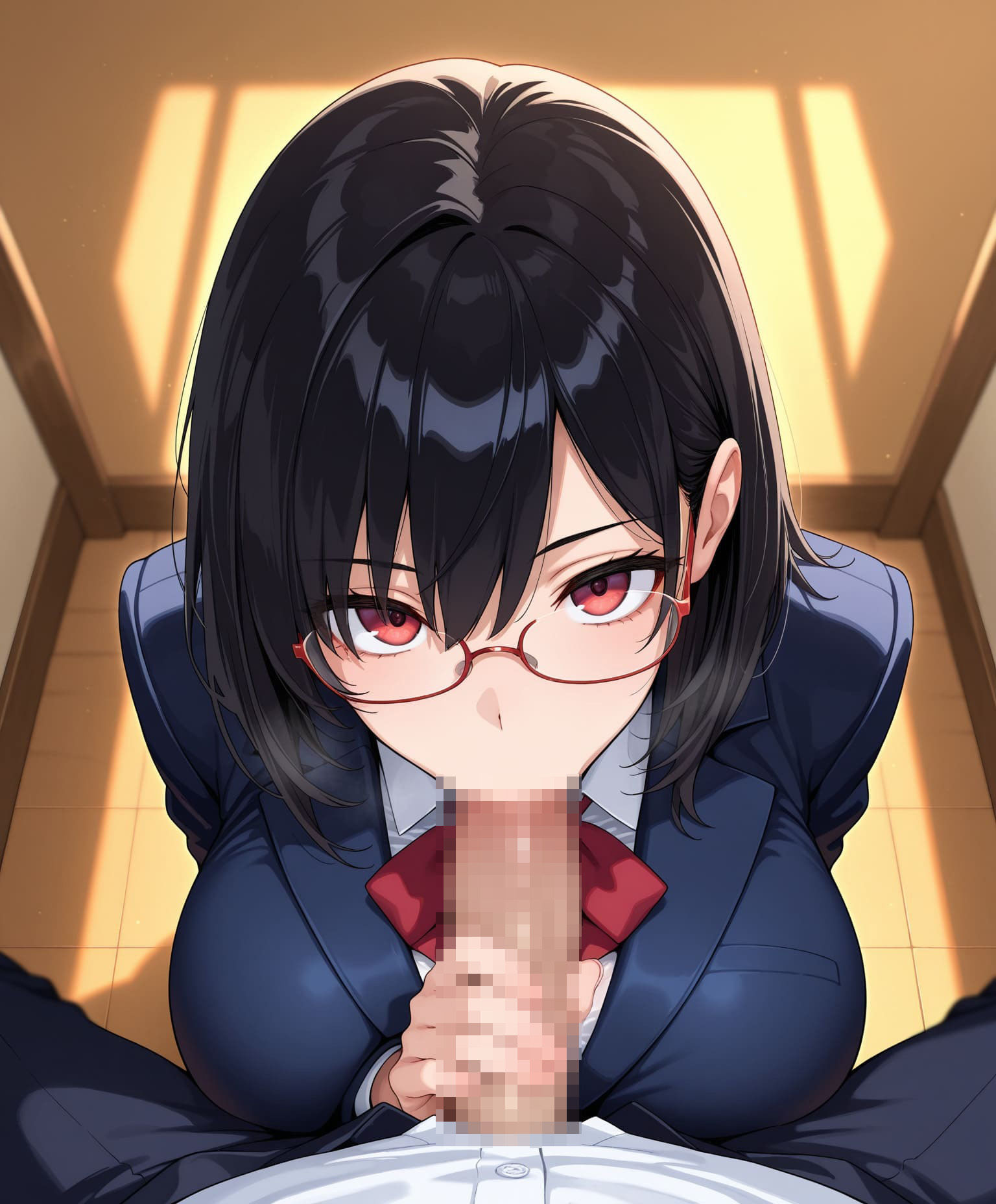 サンプル画像1:無感情爆乳メガネちゃんと汗だくセックスするまで(machua) [d_531608]