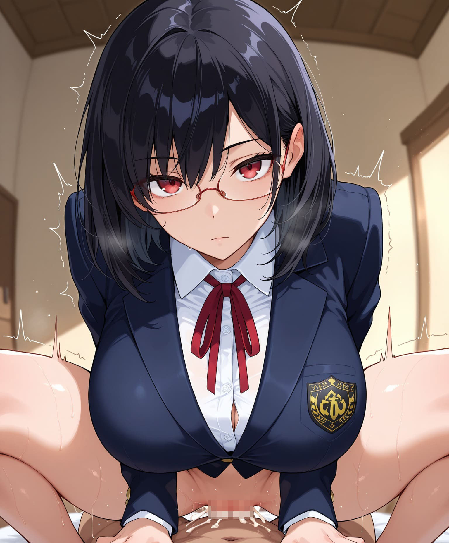 サンプル画像2:無感情爆乳メガネちゃんと汗だくセックスするまで(machua) [d_531608]