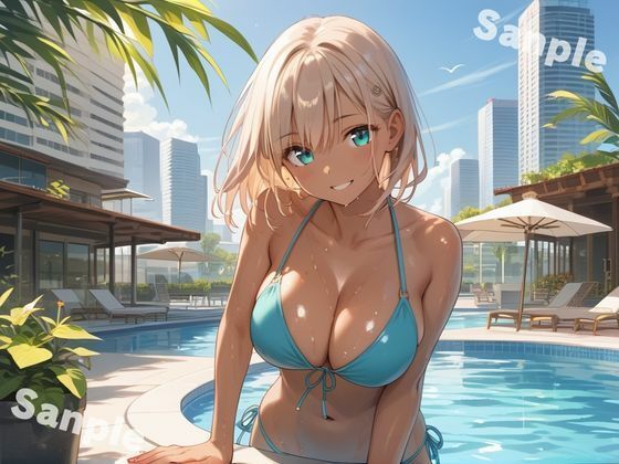 サンプル画像1:性処理学園！〜今日は黒ギャルがビキニ姿でご奉仕〜(エロ工房) [d_531922]