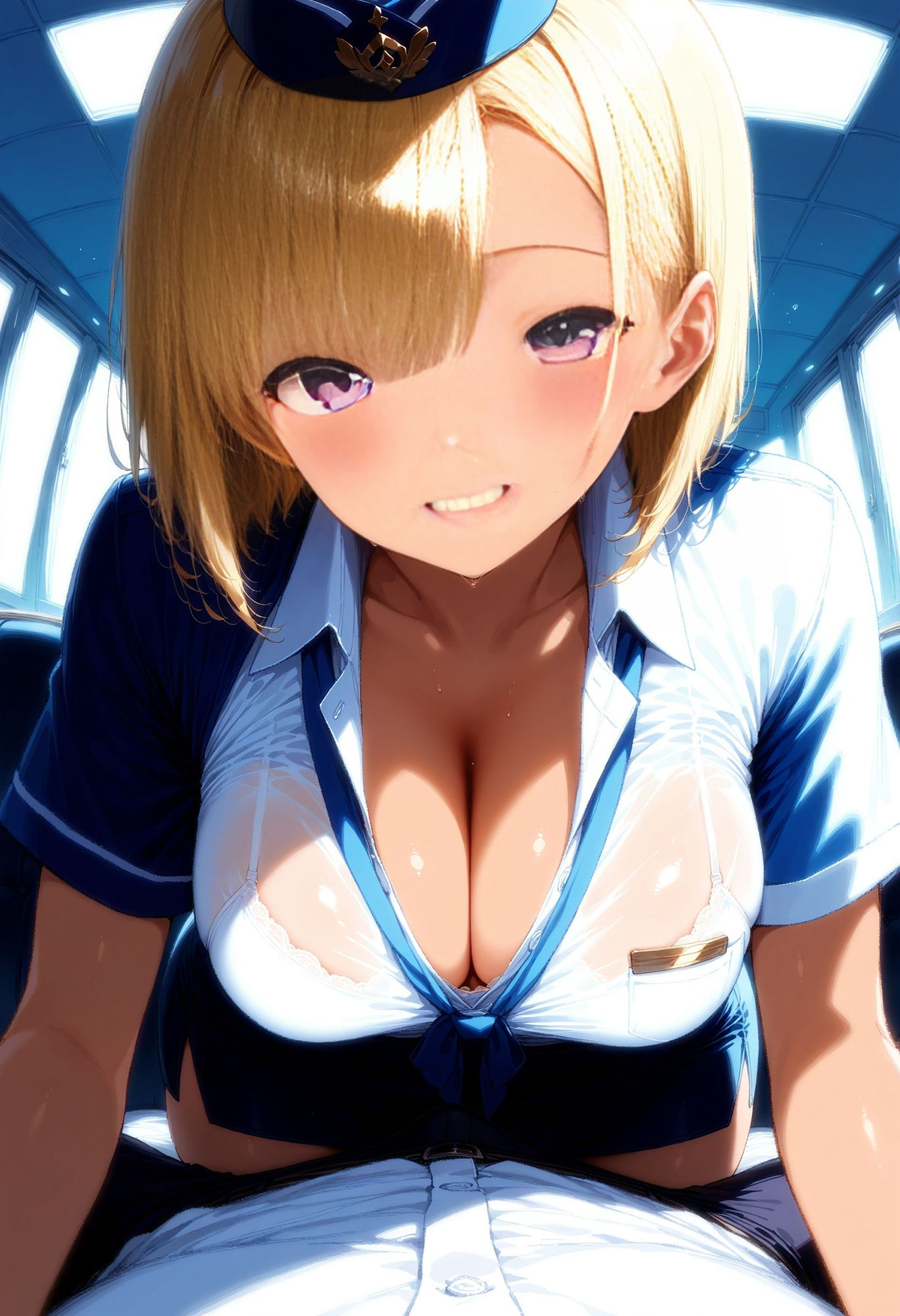 サンプル画像3:ギャルとキャビンアテンダントと性交1(AIrast Office) [d_532076]