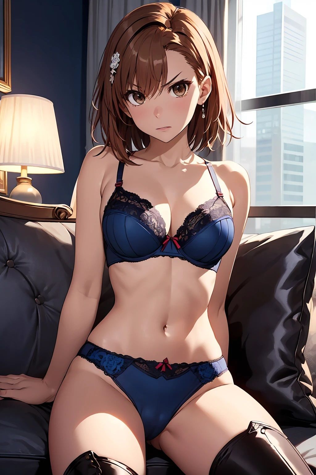 サンプル画像3:御坂〇琴  ロングブーツとオフショル（97枚）(ひぐまアート) [d_532084]