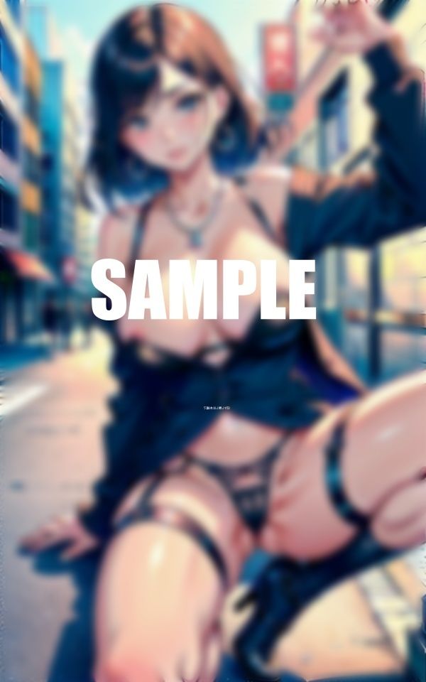 サンプル画像3:爆乳過ぎるガーターベルト美熟女たち街でストリートで男漁り(AI美女LABO.27) [d_532320]