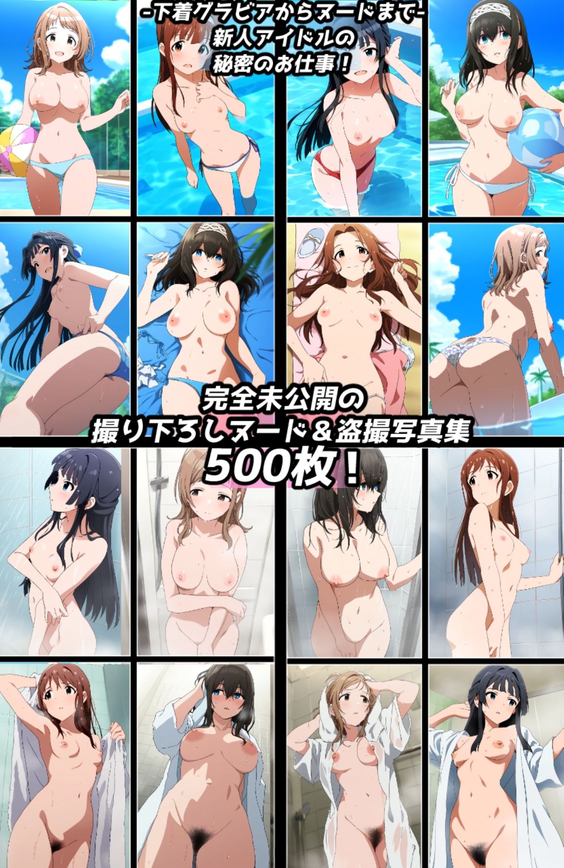 濡れ透け＆盗撮フェチ特化 2010年代アニメ作画特集 アイドルたちのプール撮影会/シャワー盗撮 その5 -500枚を撮影-3