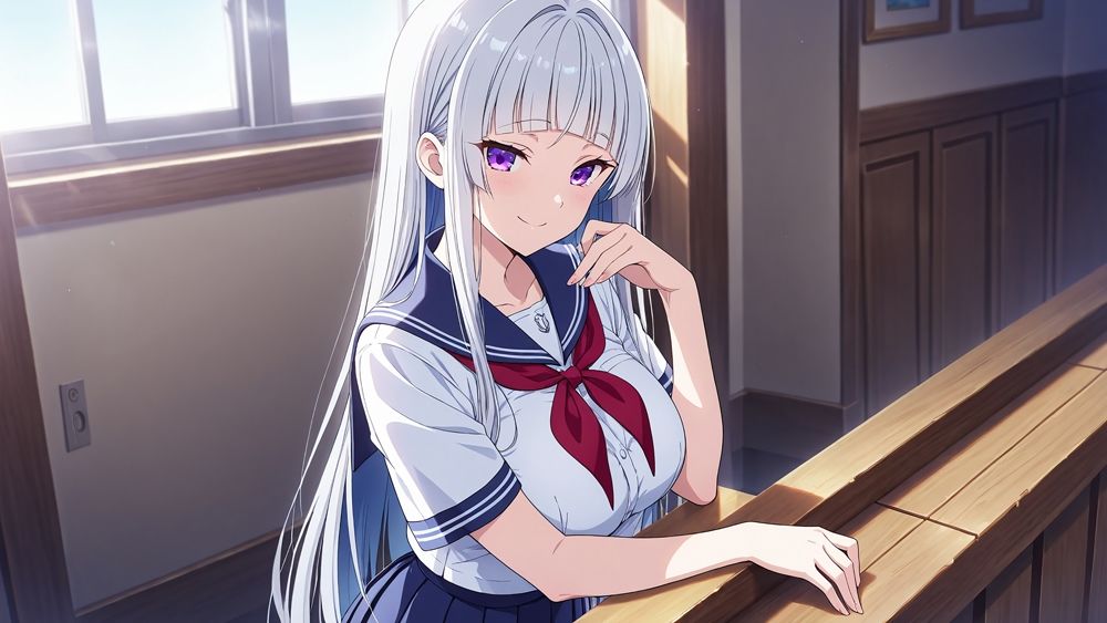 サンプル画像2:銀髪部長と茶髪後輩を放課後プールで服従させた件【4K】【FANZA専売】(ニート印刷所) [d_533027]