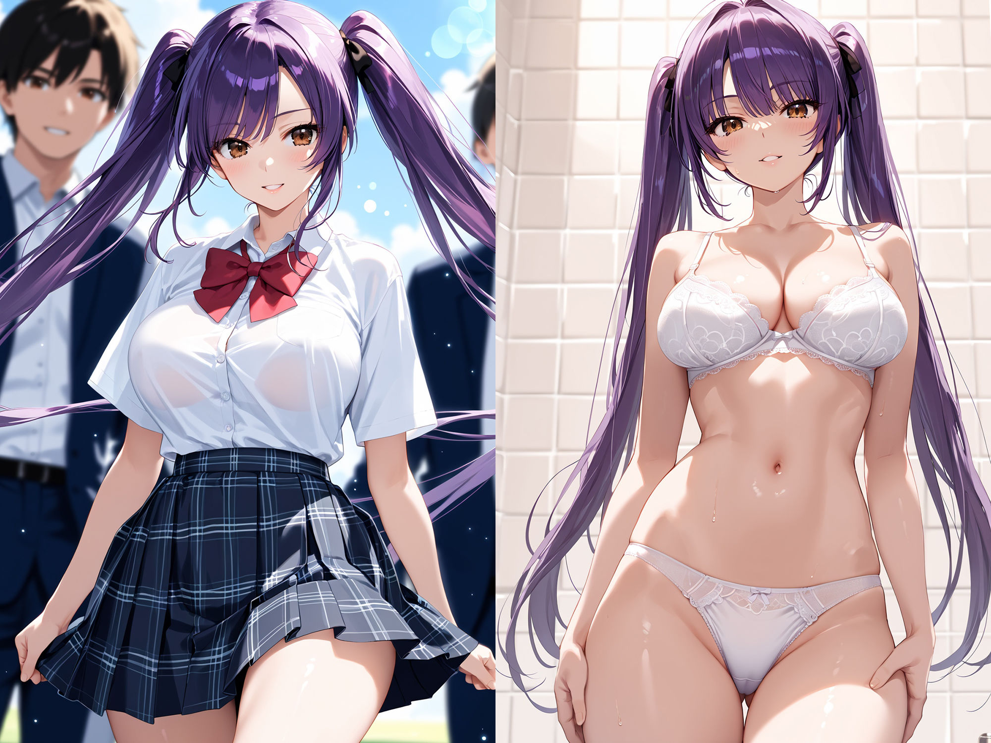 サンプル画像2:名門！ばくにゅう女子マネの性処理管理術【ツインテール編】(夢絵織) [d_533086]