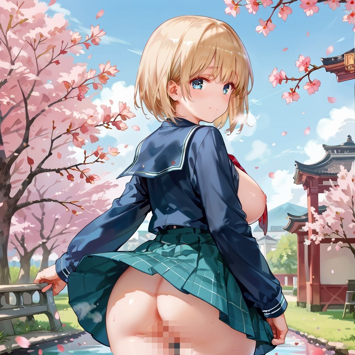 サンプル画像5:性欲満開！桜の下で巨乳女学生に大量中出し第六集(癒しエロっち) [d_533406]