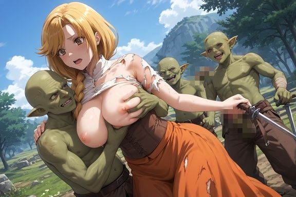 サンプル画像1:エ◯リ・エ◯ット、自分が召喚したゴブリンに◯辱される(AIキヨシ) [d_533408]