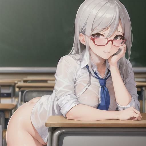 サンプル画像1:真面目委員長の秘密の放課後  銀髪ちゃん編(まんまんちん) [d_533492]