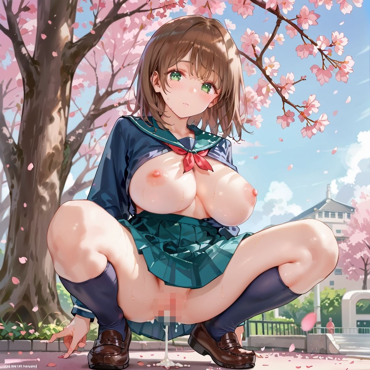 サンプル画像5:性欲満開！桜の下で巨乳女学生に大量中出し第十集(癒しエロっち) [d_533577]