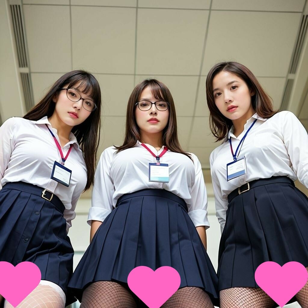 サンプル画像5:オフィスで倒れたら太もも・パンチラ・胸チラ見放題だった！(AI美エロ) [d_533607]