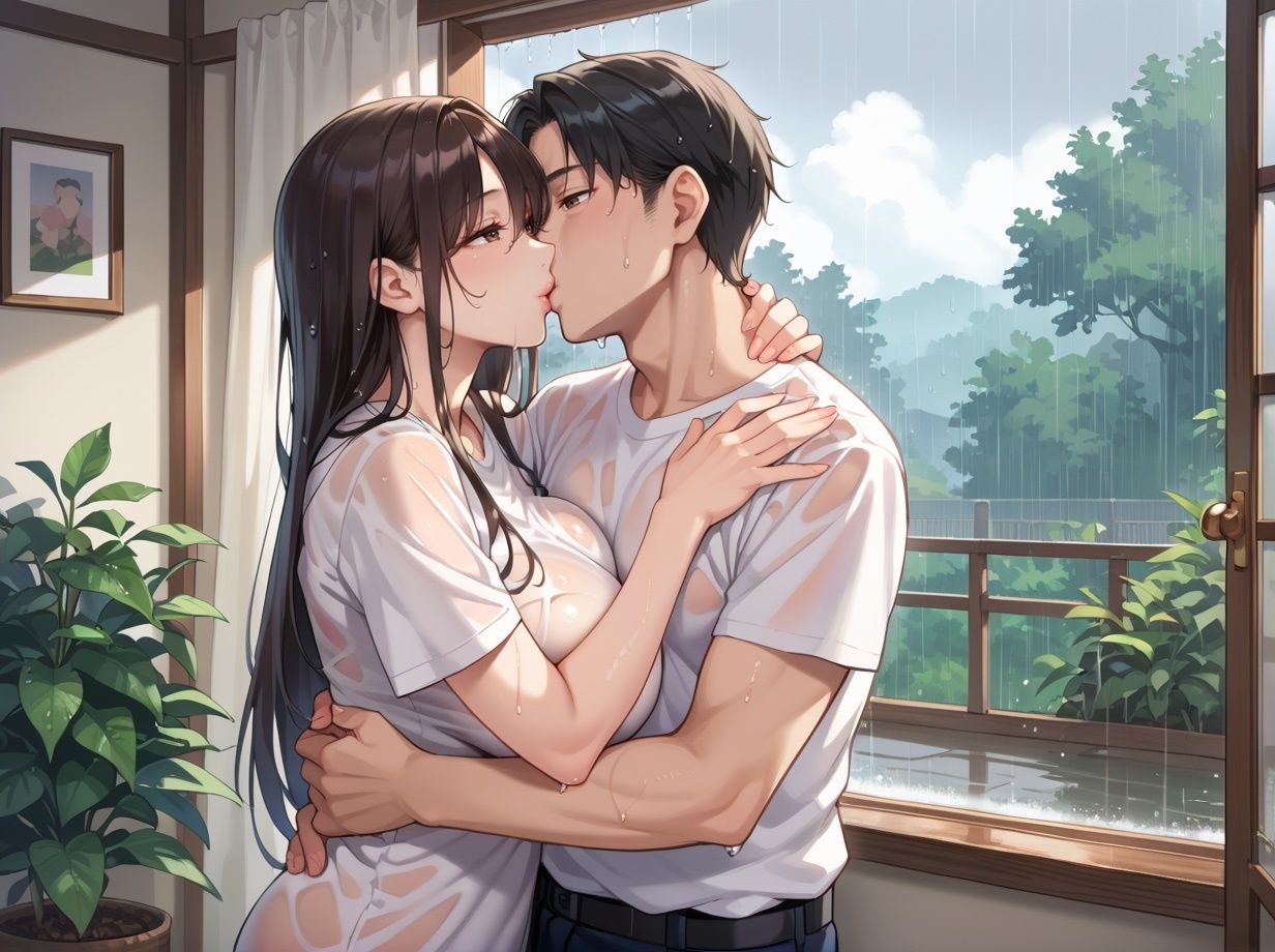 サンプル画像2:爆乳美女が雨に濡れてたから、持ち帰りセックスした(妄想マカロン) [d_533632]