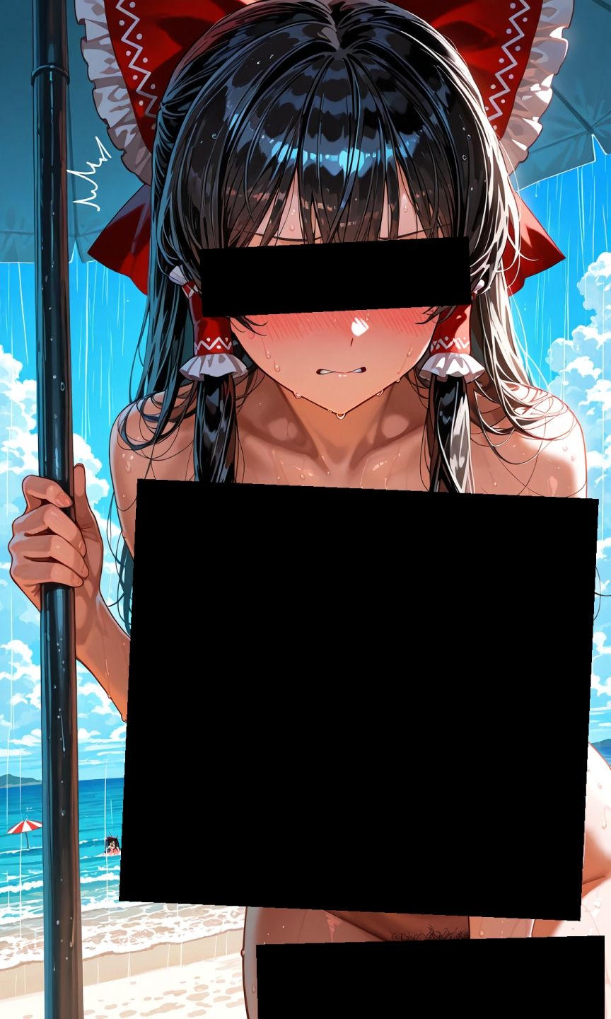 サンプル画像2:魔理沙は霊夢のえっちな写真を撮りたいようです。〜春の雨の昼の海編〜(ゆるふわ研究所) [d_534141]