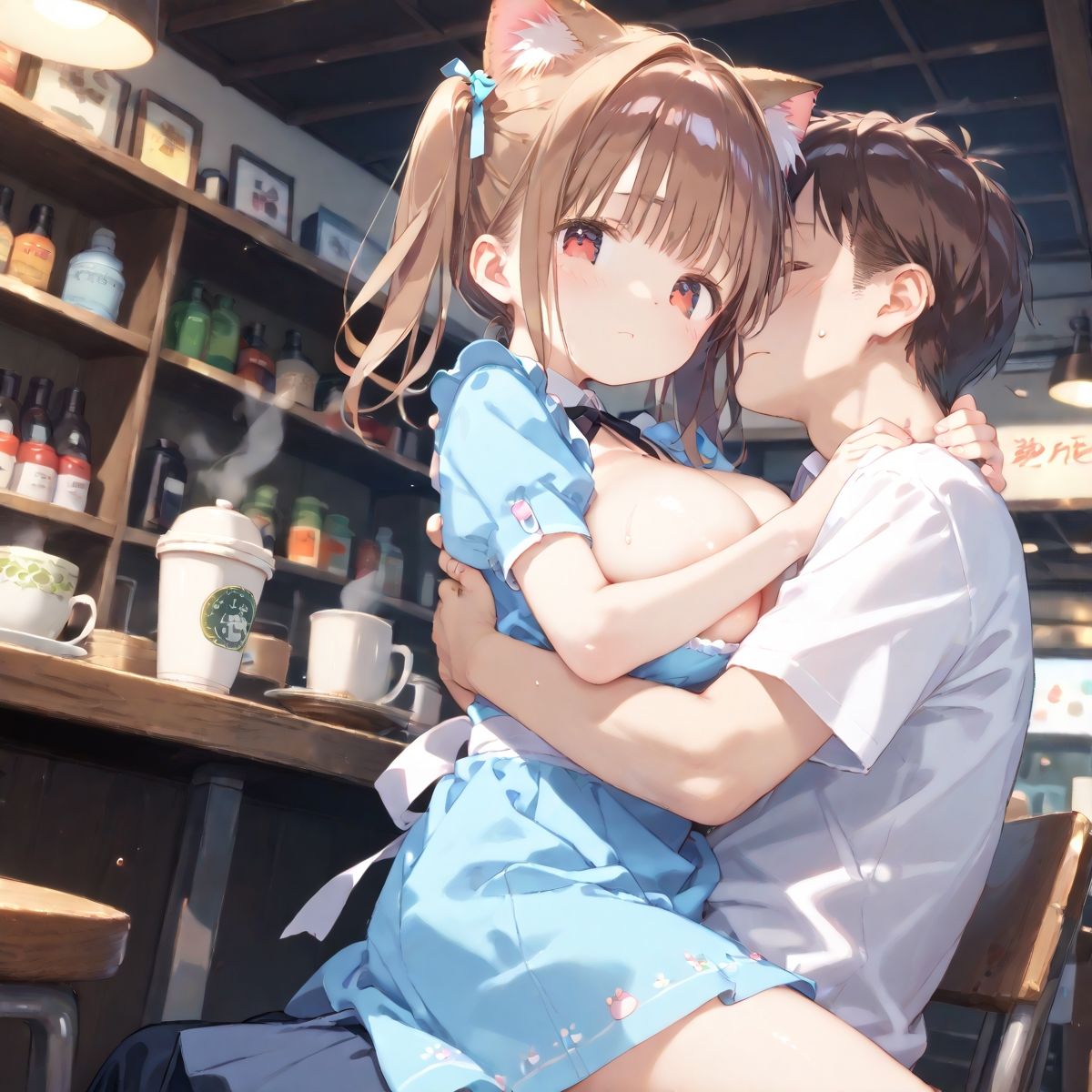 サンプル画像3:【PART2】猫カフェに行ったら猫耳っ娘のいちゃらぶ接客に沼った(ふるーつぽんち倶楽部) [d_534234]