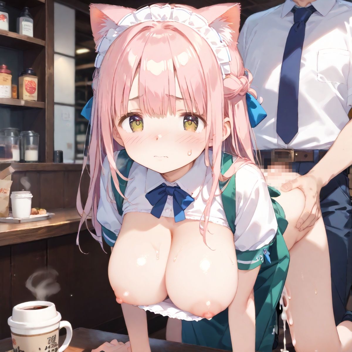 サンプル画像4:【PART4】猫カフェに行ったら猫耳っ娘のいちゃらぶ接客に沼った(ふるーつぽんち倶楽部) [d_534236]