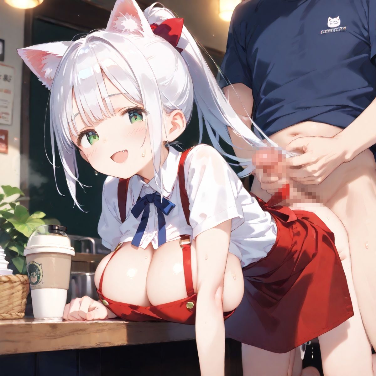 サンプル画像4:【PART5】猫カフェに行ったら猫耳っ娘のいちゃらぶ接客に沼った(ふるーつぽんち倶楽部) [d_534237]