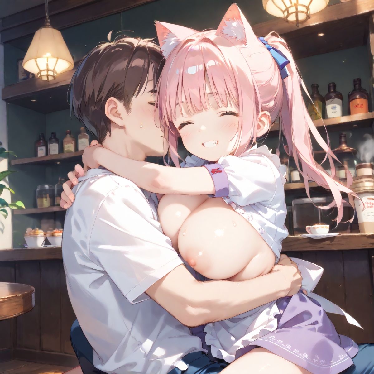 サンプル画像6:【PART5】猫カフェに行ったら猫耳っ娘のいちゃらぶ接客に沼った(ふるーつぽんち倶楽部) [d_534237]