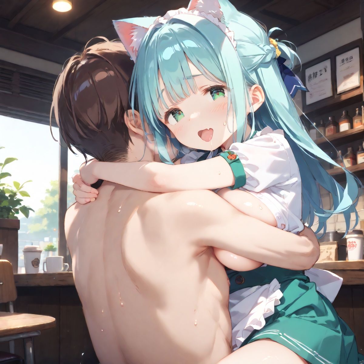 サンプル画像2:【PART7】猫カフェに行ったら猫耳っ娘のいちゃらぶ接客に沼った(ふるーつぽんち倶楽部) [d_534249]