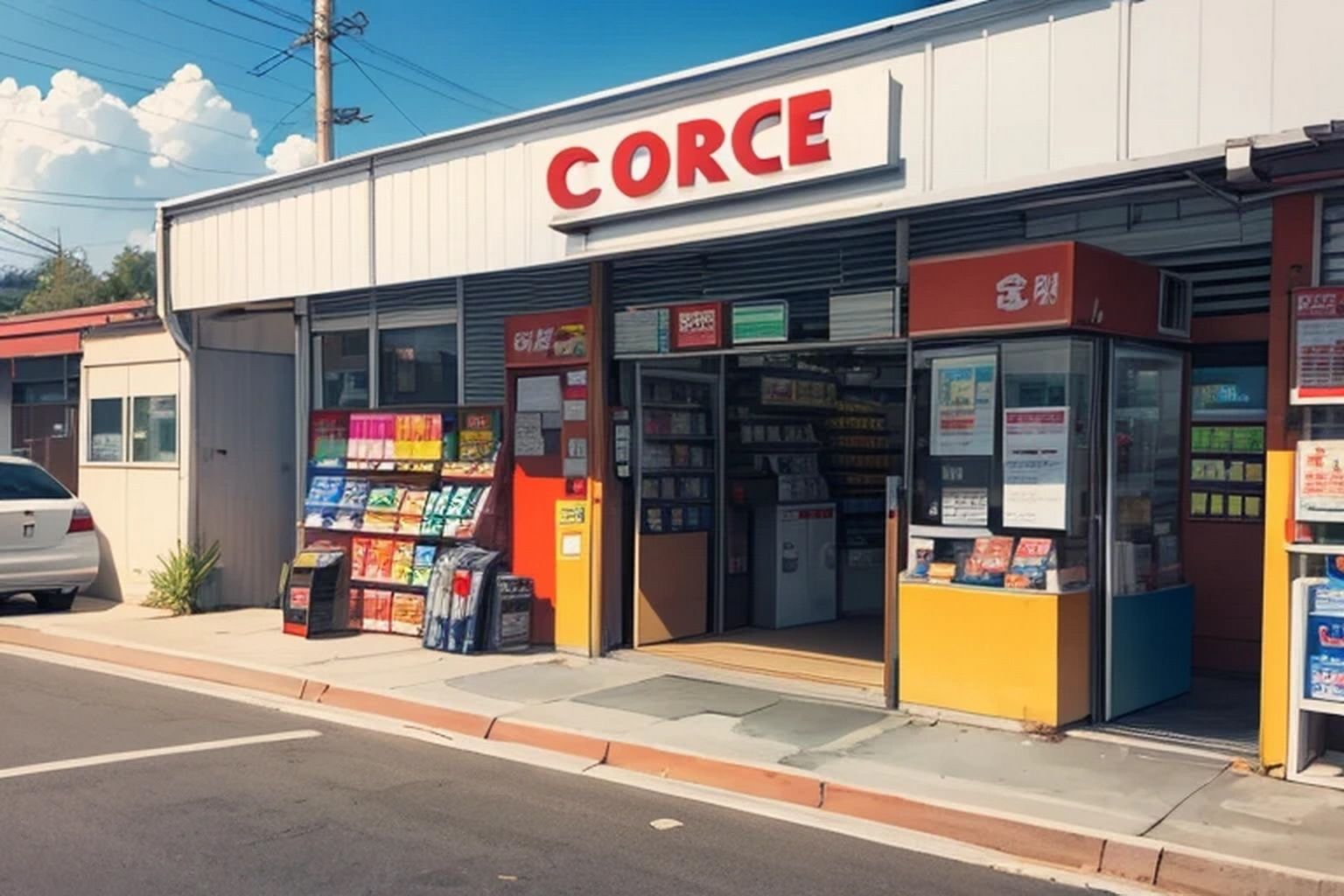 サンプル画像1:スーパー・コンビニ  背景素材(豊川内角) [d_534929]