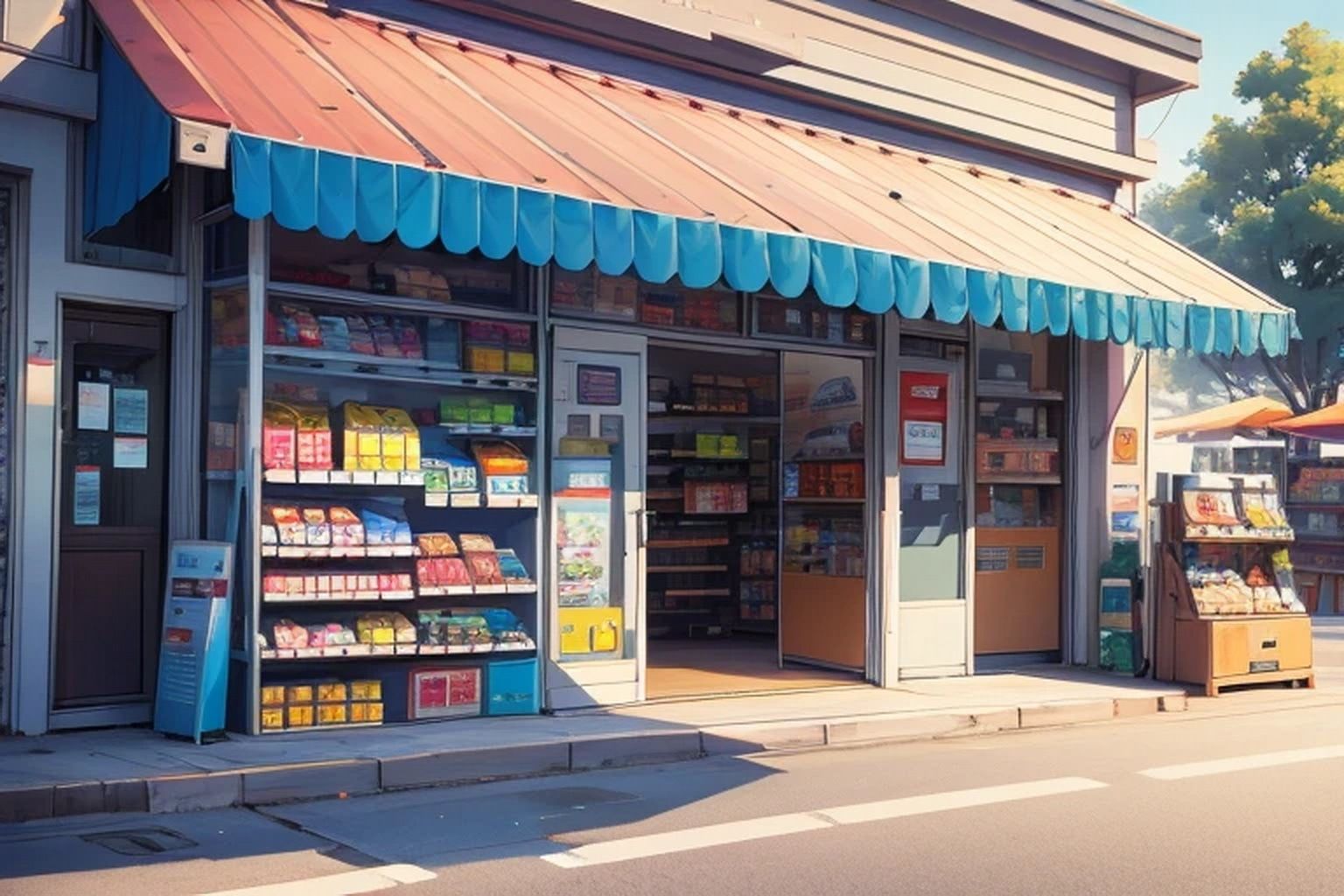 サンプル画像4:スーパー・コンビニ  背景素材(豊川内角) [d_534929]