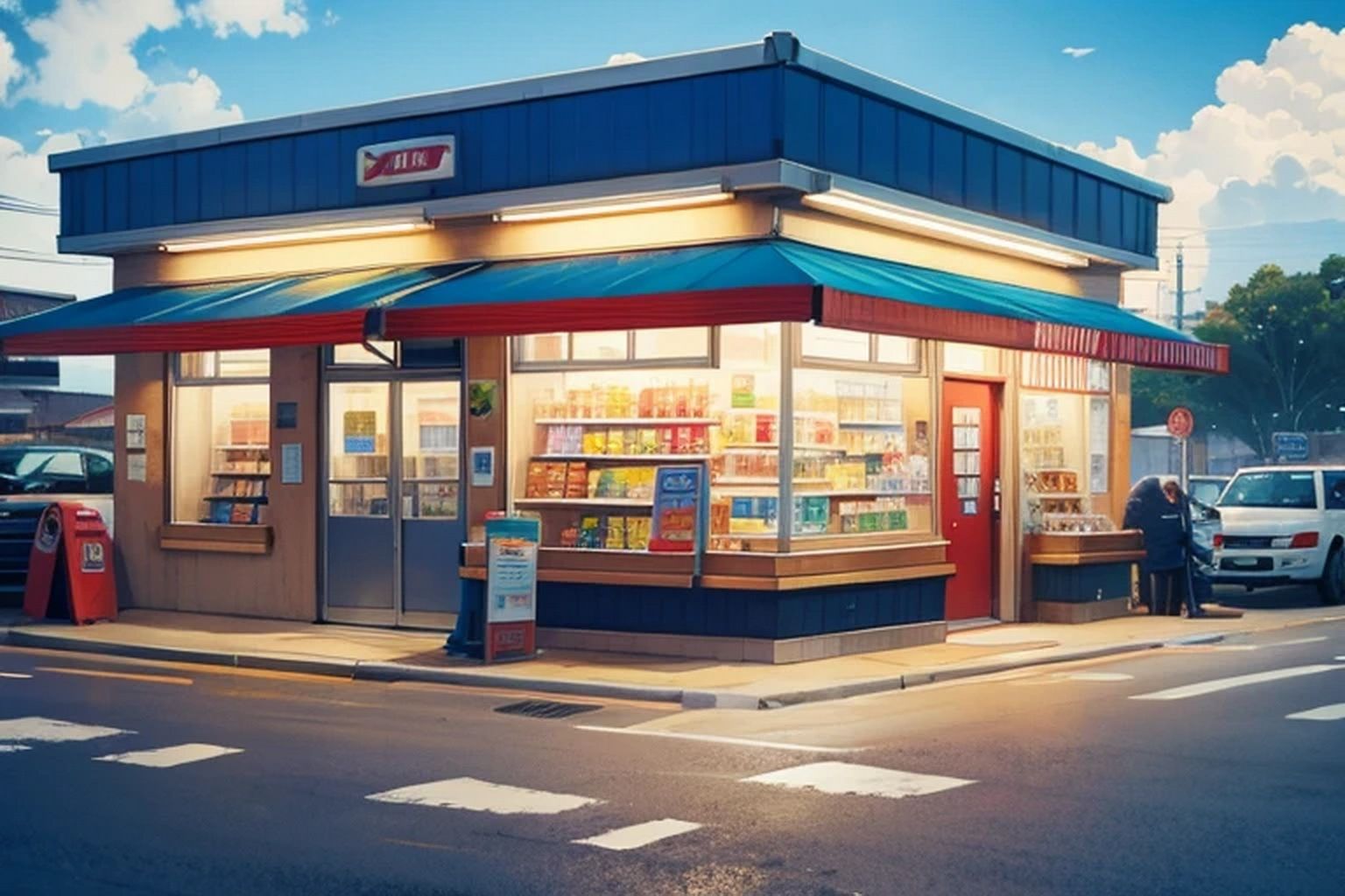 サンプル画像5:スーパー・コンビニ  背景素材(豊川内角) [d_534929]