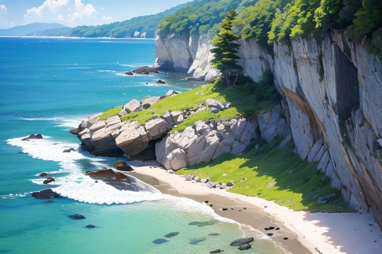 サンプル画像3:岩場・崖  背景素材(豊川内角) [d_534934]