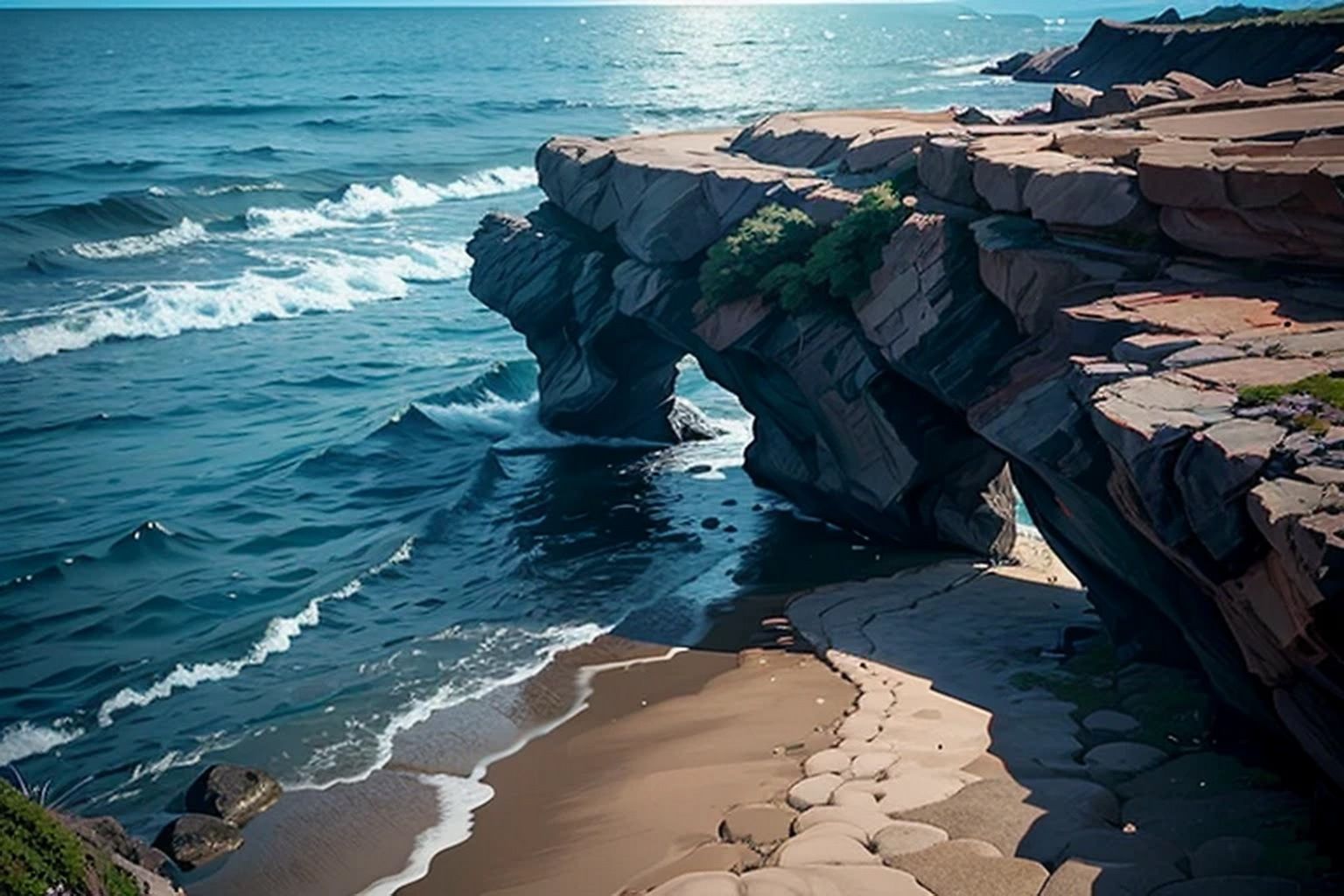 サンプル画像6:岩場・崖  背景素材(豊川内角) [d_534934]