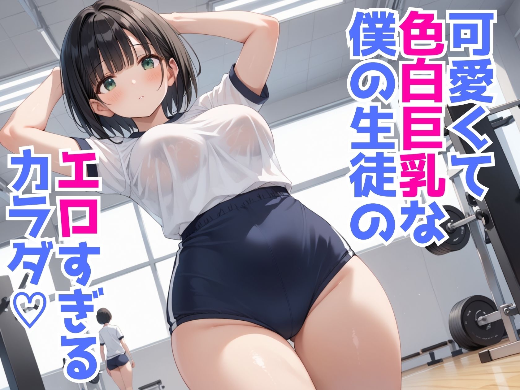 サンプル画像1:巨乳ブルマ体操着JKを種付けプレスしまくり性交(そいやっさ) [d_535176]