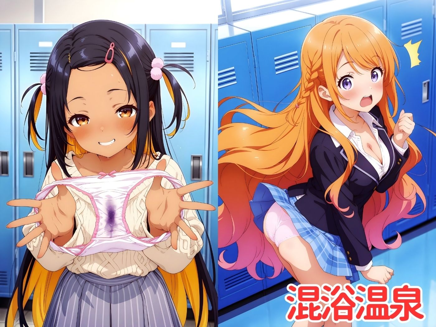 サンプル画像1:混浴温泉で同級生たちにエッチなイタズラ♪(ハイスクールパラダイス) [d_535500]