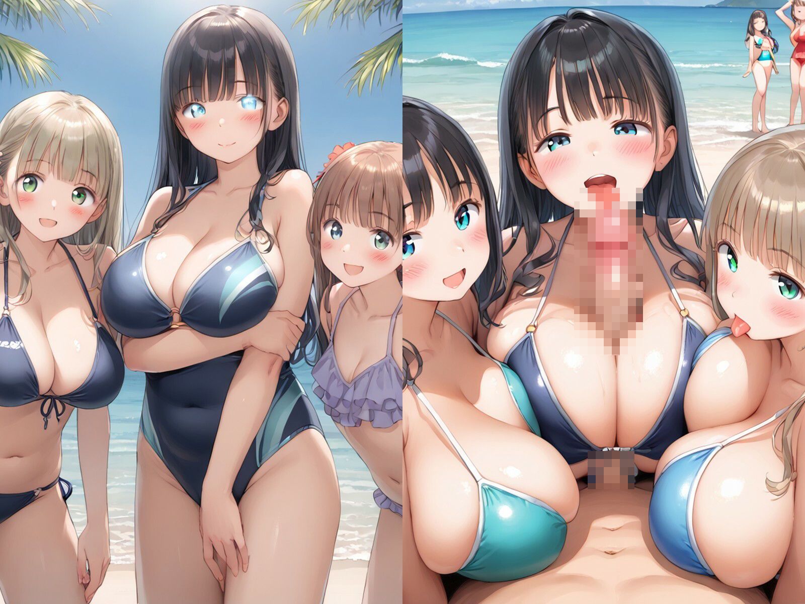 サンプル画像1:海でナンパした水着ギャルとハーレムおまんこ(星彩レコード) [d_535640]