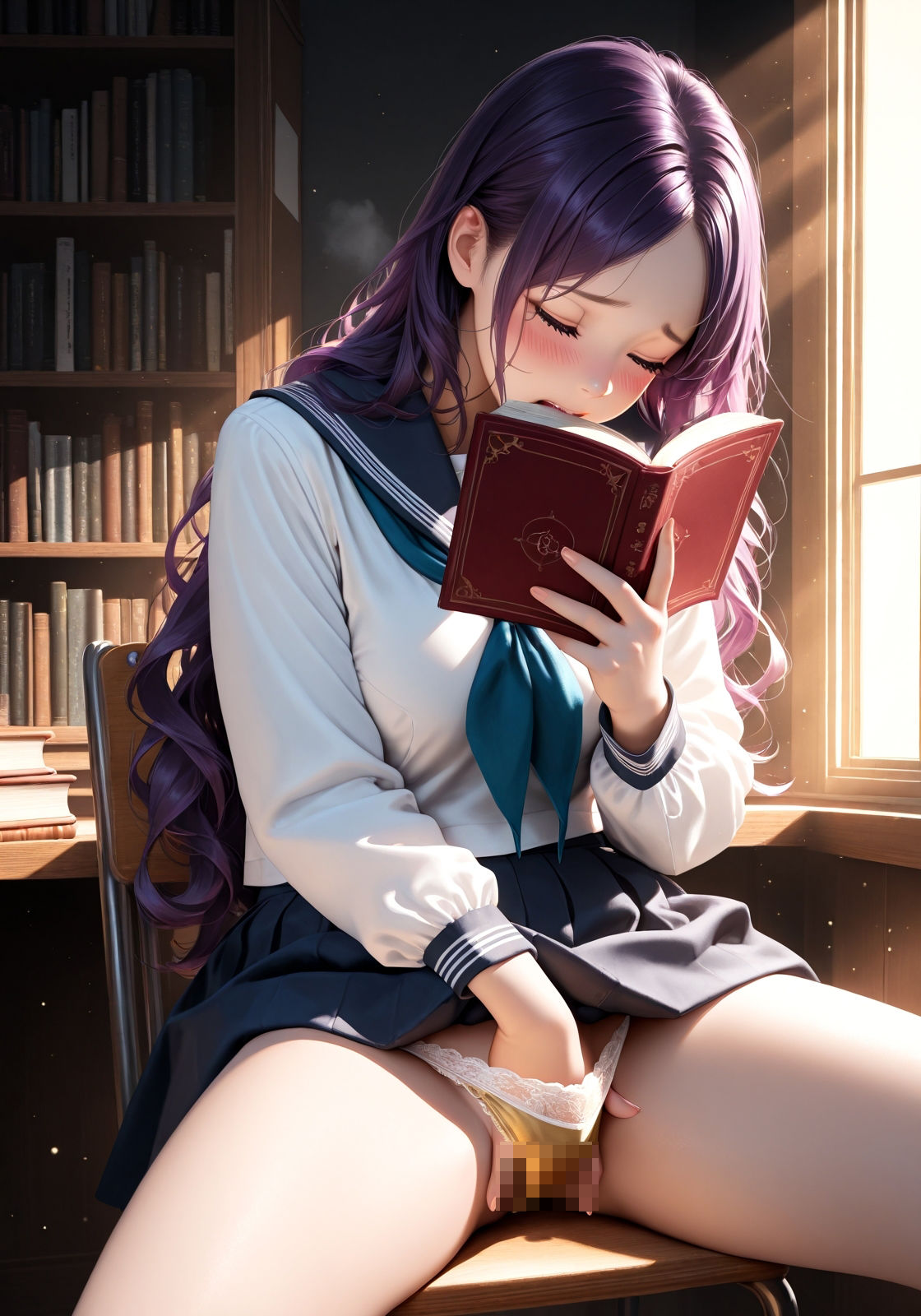 サンプル画像2:なにを読んでるんだろう 〜オナってない？〜(ニッチッチ) [d_535641]