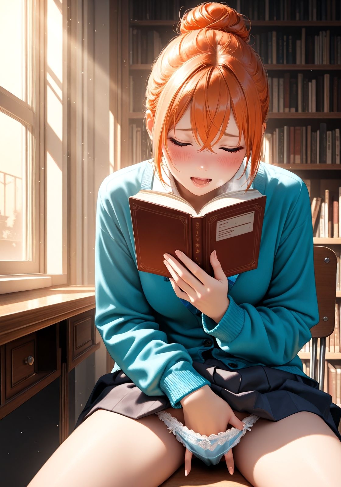 サンプル画像3:なにを読んでるんだろう 〜オナってない？〜(ニッチッチ) [d_535641]