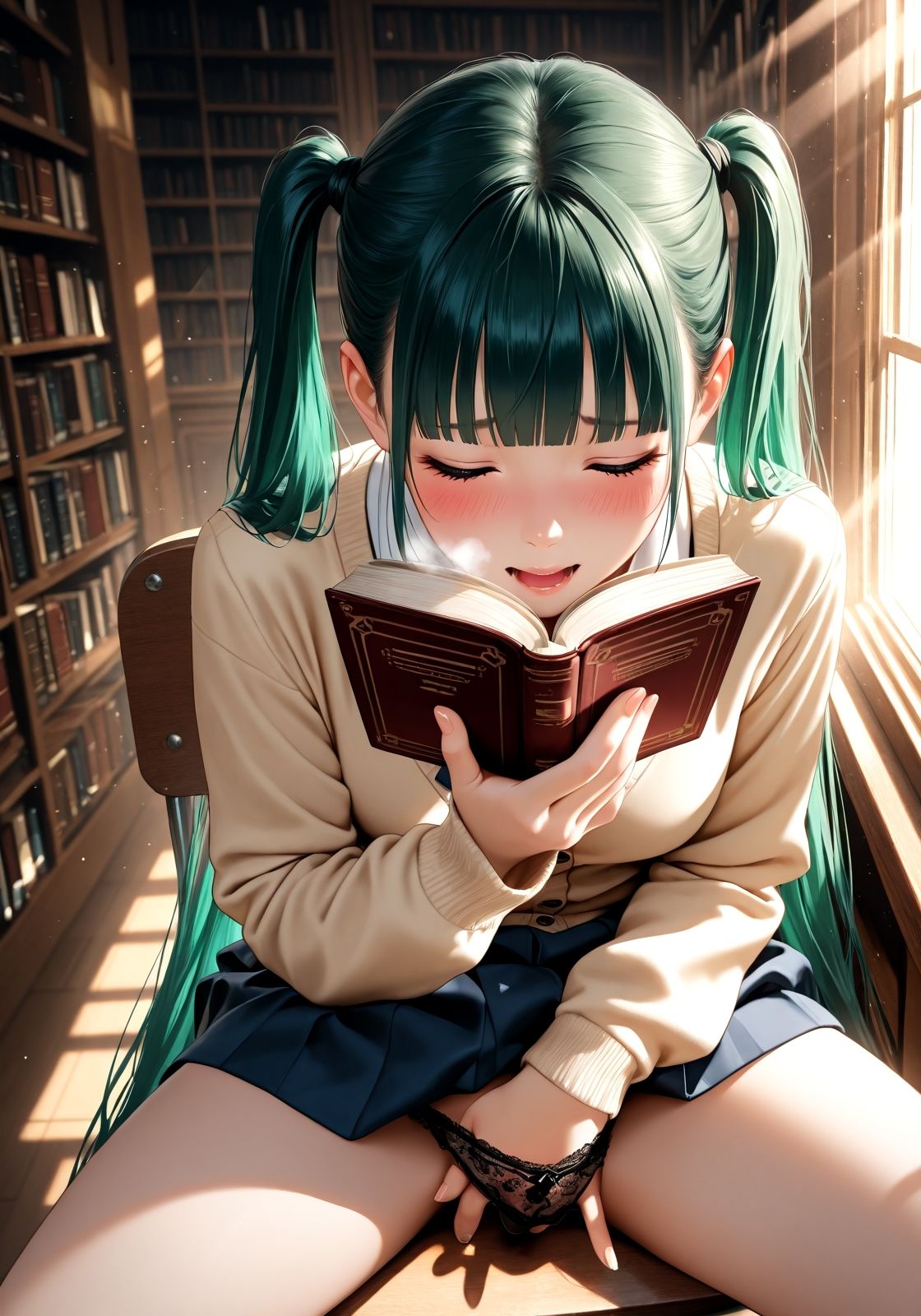 サンプル画像4:なにを読んでるんだろう 〜オナってない？〜(ニッチッチ) [d_535641]