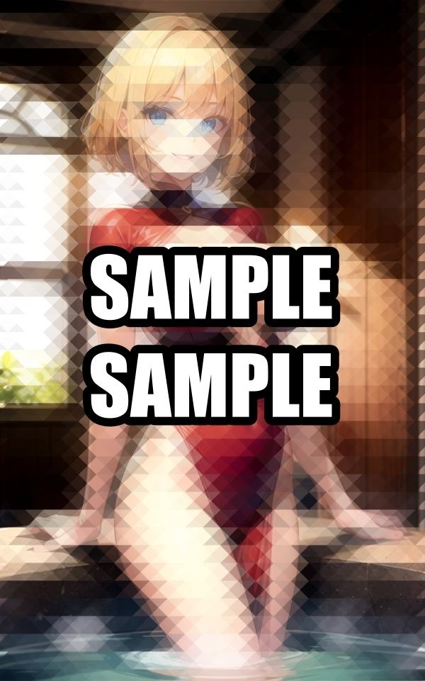 サンプル画像6:プールで遊ぶブロンド美女(AIそんそん) [d_535697]