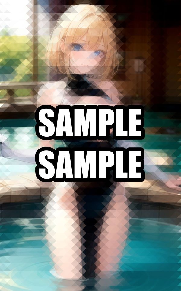プールで遊ぶブロンド美女 画像7