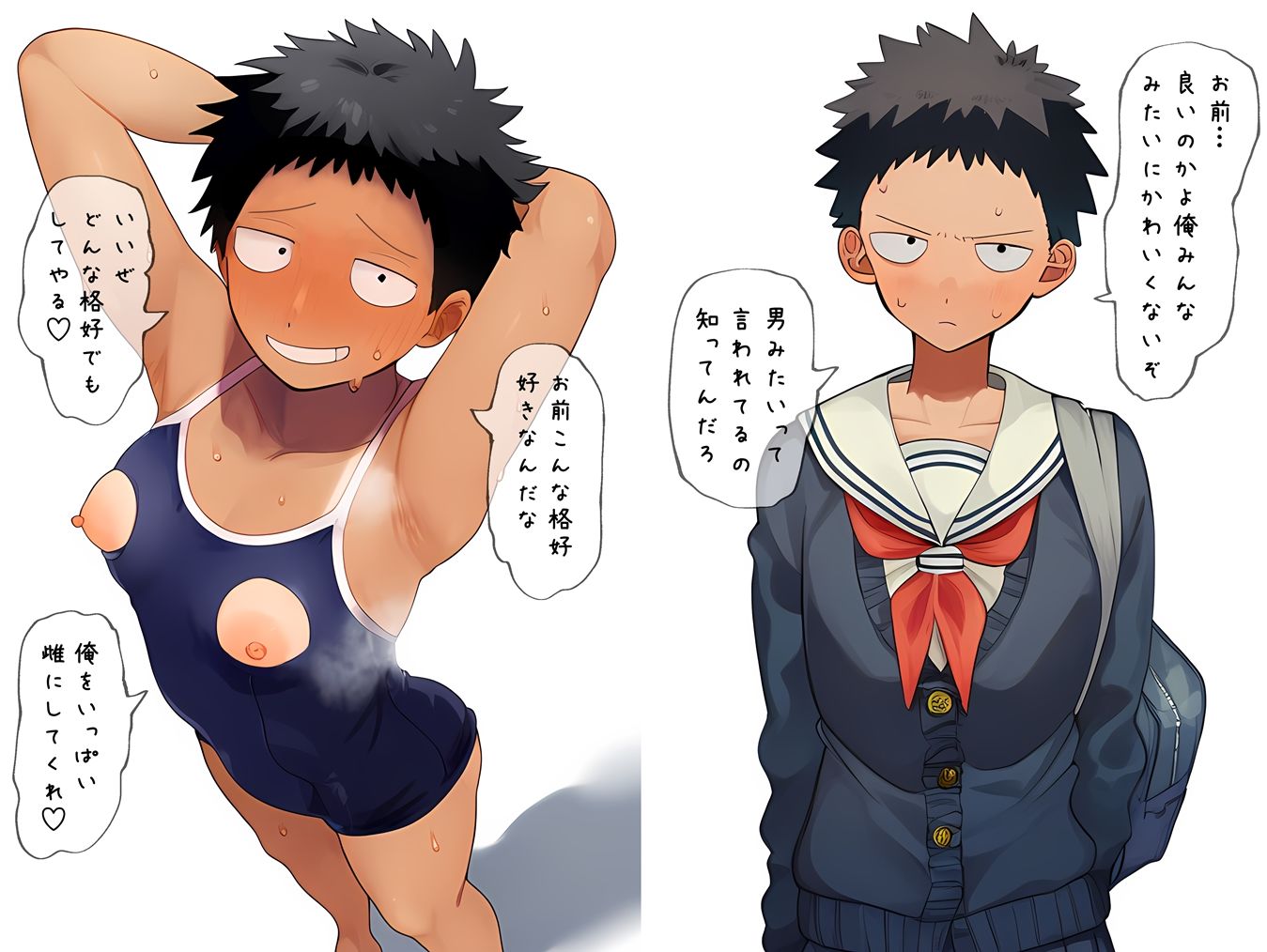 サンプル画像4:付き合ったらどんな格好でもしてくれました めちゃくちゃ頭の悪い水着編(日本スケベセンター) [d_535731]