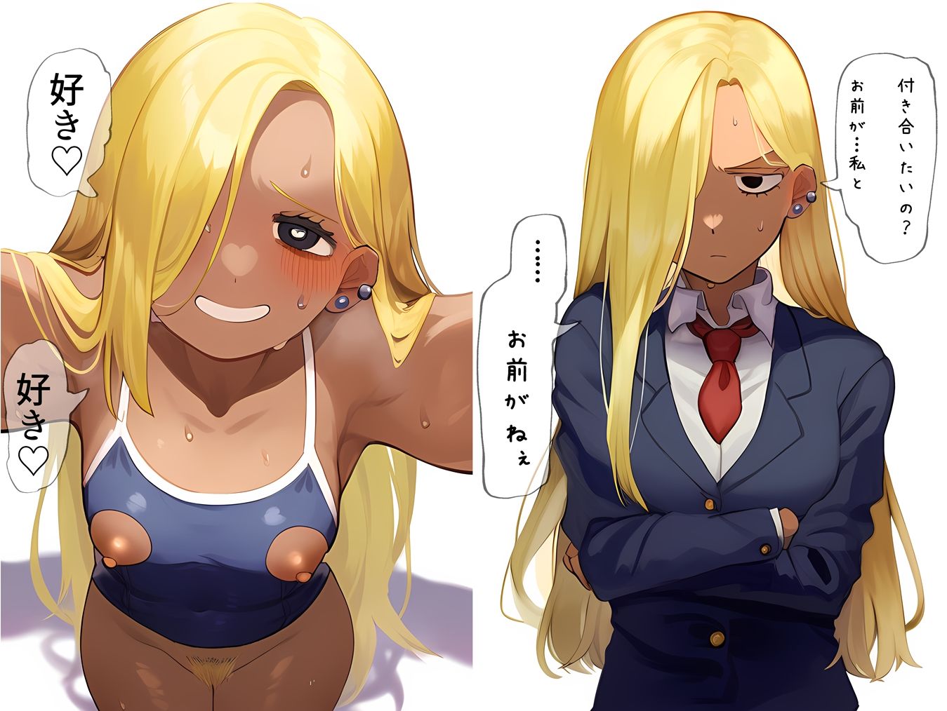 サンプル画像6:付き合ったらどんな格好でもしてくれました めちゃくちゃ頭の悪い水着編(日本スケベセンター) [d_535731]