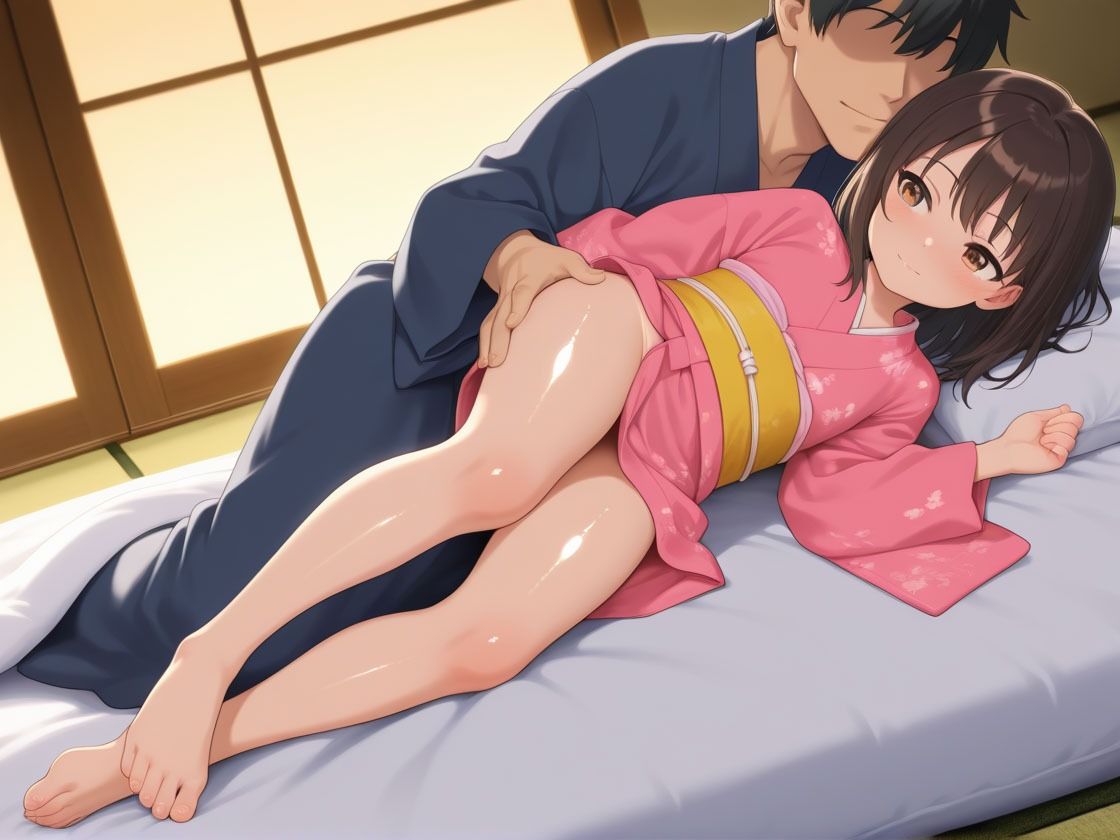 サンプル画像2:ちっぱい娘と相部屋！モゾモゾしてたら俺の膨らんだ股間が爆発(オムライスくん) [d_535850]